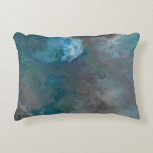 Blue and gray Marble Texture Accent Pillow