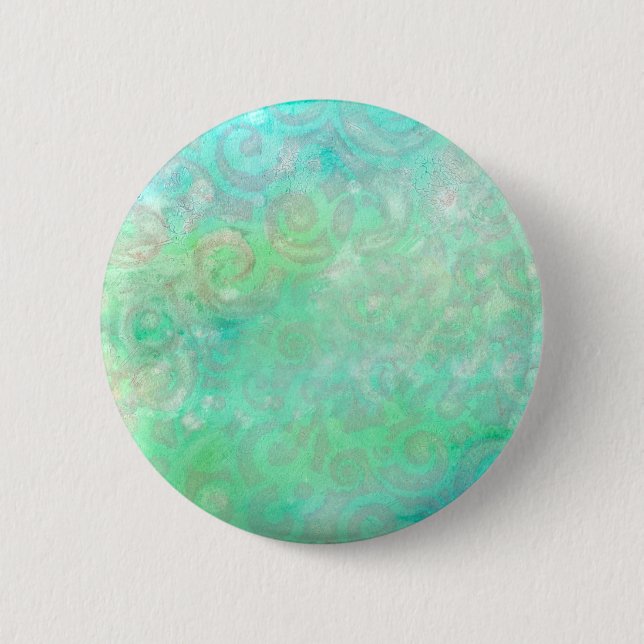 Blue and Green Abstract Art 2 Inch Round Button (Front)