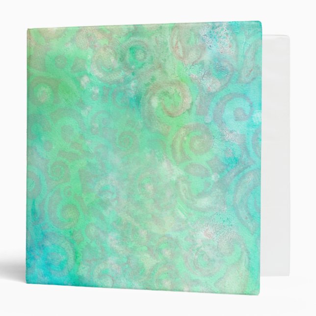 Blue and Green Abstract Art Binder (Front/Inside)