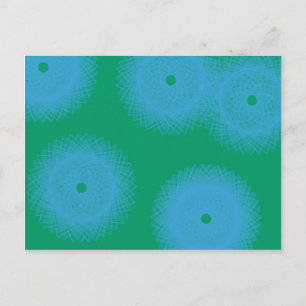 blue and green abstract art postcard