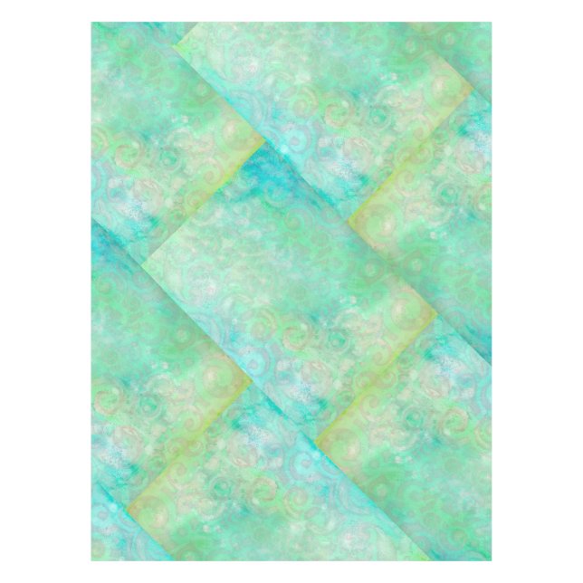 Blue and Green Abstract Art Tablecloth (Front)