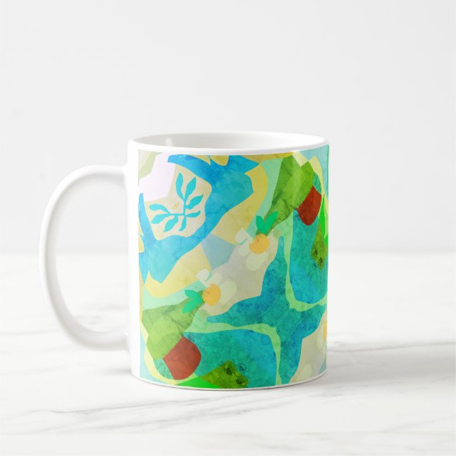 Blue and Green Abstract Mug – Calm Nature (Left)