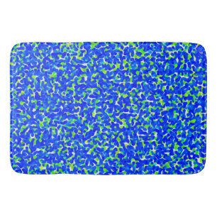 Blue and Green Abstract Pattern Bath Mat