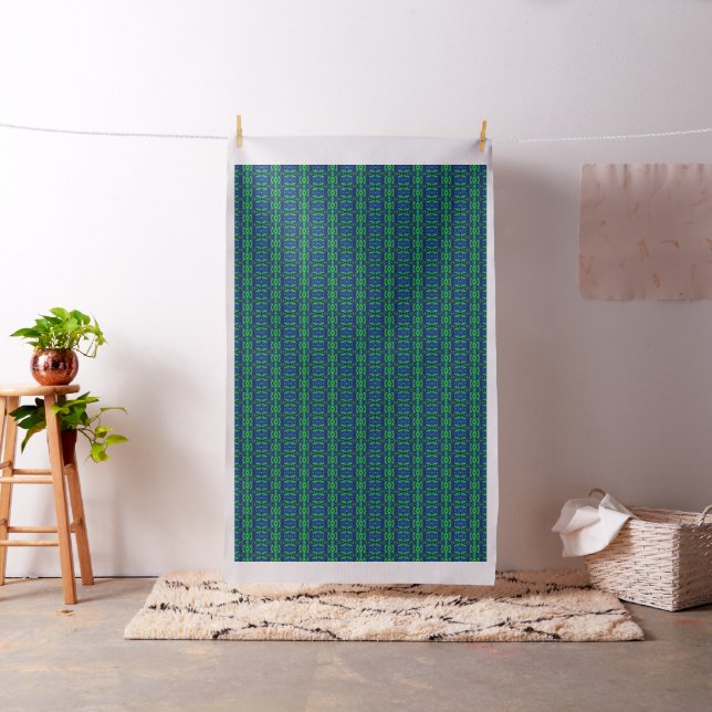 Blue and Green Abstract Pattern Fabric (In Situ)