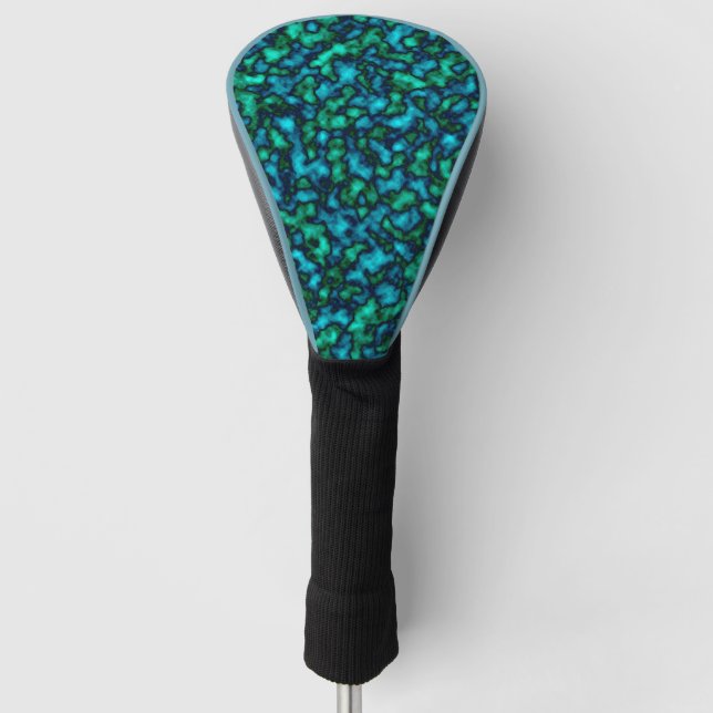 Blue and Green Abstract Pattern Golf Head Cover (Front)