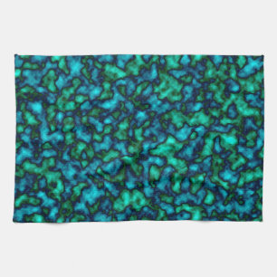 Blue and Green Abstract Pattern Kitchen Towel