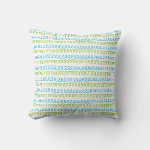 Blue and Green abstract pattern Throw Pillow