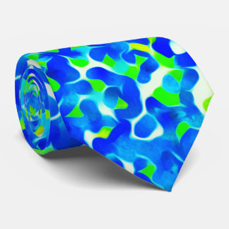 Blue and Green Abstract Pattern Tie