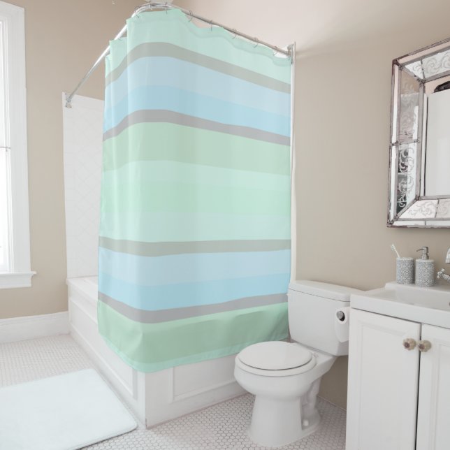 Blue and Green Abstract Stripes (In Situ)