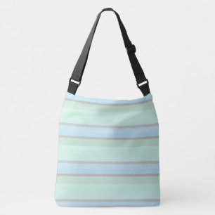 Blue and Green Abstract Stripes Crossbody Bag