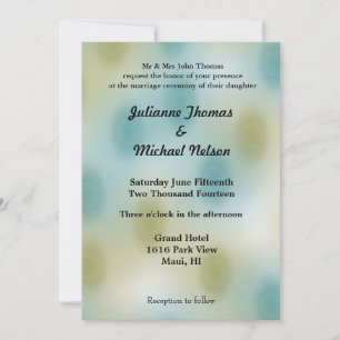 Blue and Green Abstract Wedding Invitation