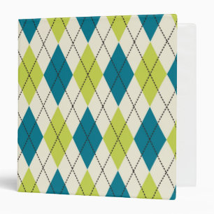 Blue And Green Argyle Binder