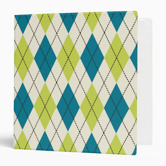 Blue And Green Argyle Binder (Front/Inside)