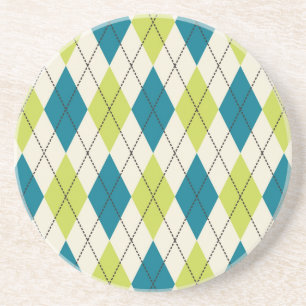 Blue And Green Argyle Coaster