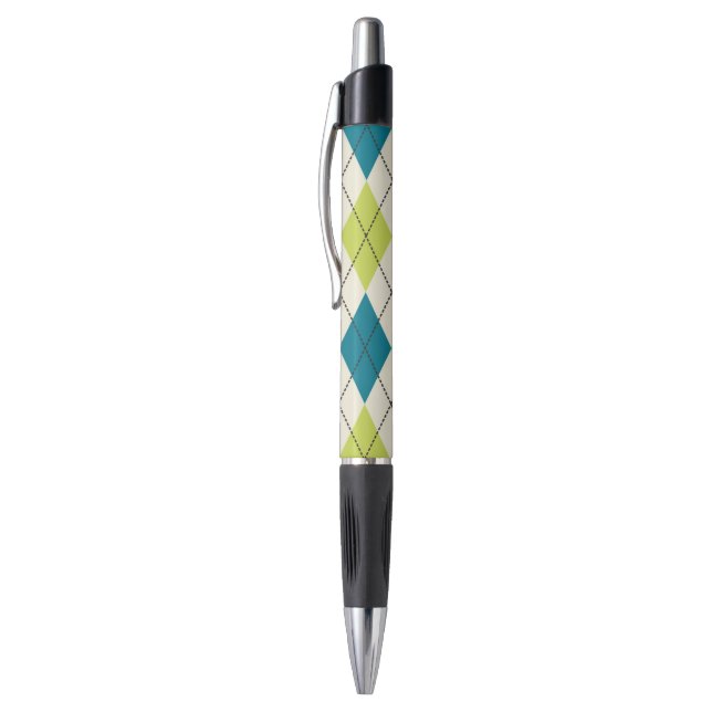 Blue And Green Argyle Pen (Top (Vertical))