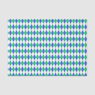 Blue and Green Argyle Tissue Paper