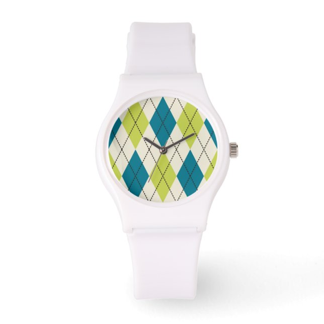 Blue And Green Argyle Watch (Front)