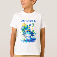 Blue and Green Axolotl Boy's Birthday Party