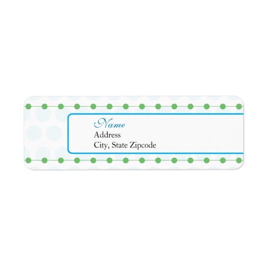 Blue and Green Baby Shower Return Address Label