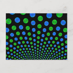 Blue and Green Balls on a Black Post Card