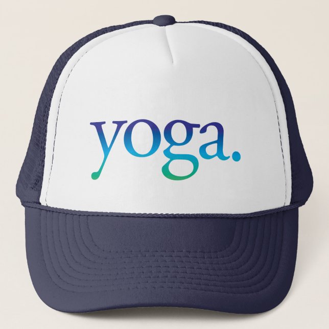 Blue and Green Beach Yoga Tropical California Hat (Front)