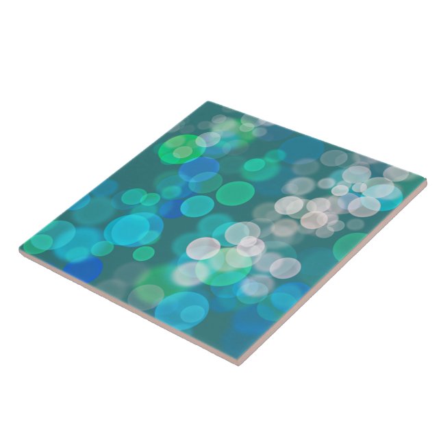 Blue and Green Bokeh Circle Tile (Side)