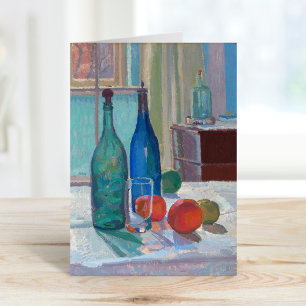Blue and Green Bottles and Oranges Spencer Gore Card