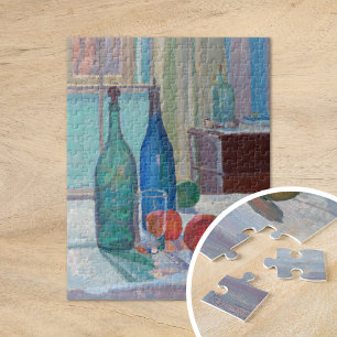 Blue and Green Bottles and Oranges Spencer Gore Jigsaw Puzzle