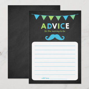 Blue and Green Chalkboard Baby Shower Advice Invitation