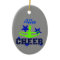 Blue and green cheerleader star ornament