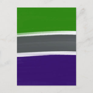Blue and Green Colour Block Art Postcard