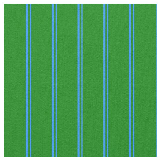 Blue and Green Coloured Striped Pattern Fabric (Close Up)