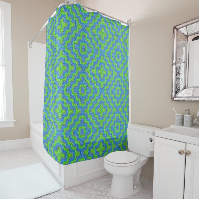 Blue and Green Colourful Boho Pattern (In Situ)