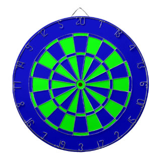 Blue and green dartboard