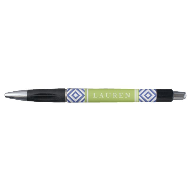Blue and Green Diamonds Pattern Pen (Front)