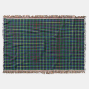 Blue and Green Farquharson Clan Scottish Plaid Throw Blanket
