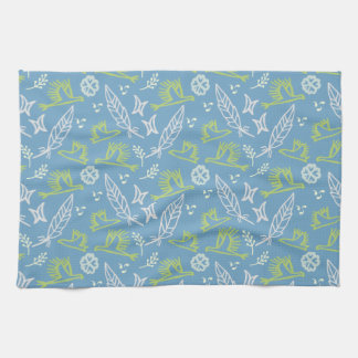 Blue and Green Feathers and Birds Kitchen Towel