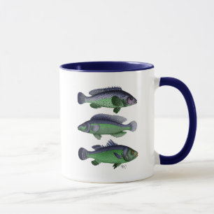 Blue and Green Fish Trio Mug