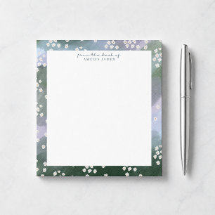 Blue and green Floral Desk Notepad