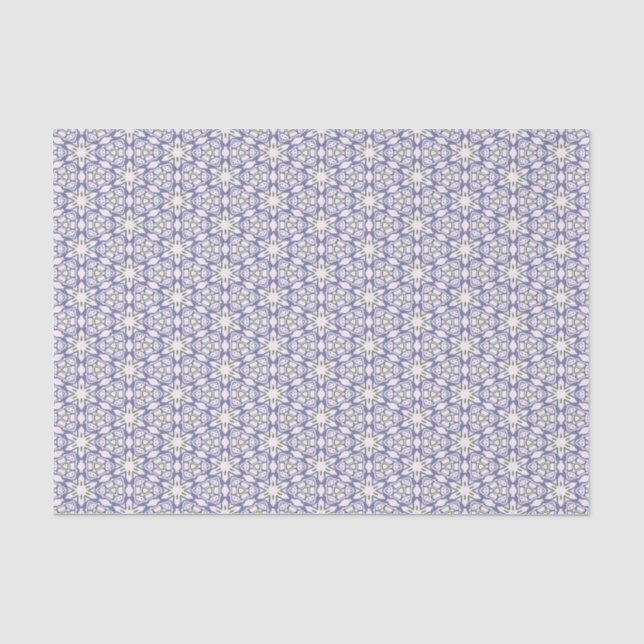 Blue and Green Floral Pattern Tissue Paper (Front)