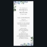 blue and green floral wedding program<br><div class="desc">A lovely blue and green theme design with watercolor blue flowers and green foliage. You can personalize the text and colours on this wedding program template.</div>