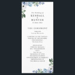blue and green floral wedding program<br><div class="desc">A lovely blue and green theme design with watercolor blue flowers and green foliage. You can personalize the text and colours on this wedding program template.</div>