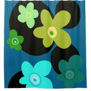 Blue and green flowers