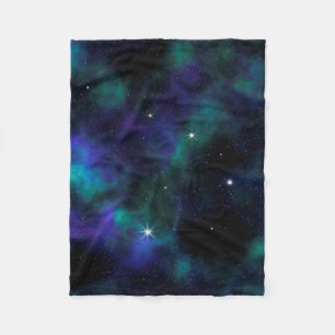 Blue and Green Galaxy Fleece Blanket