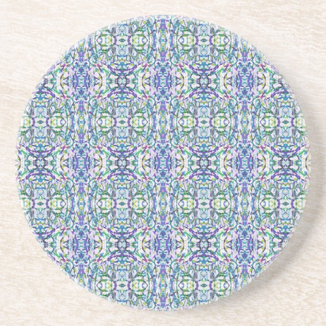 Blue and Green Geometric Coaster (Front)