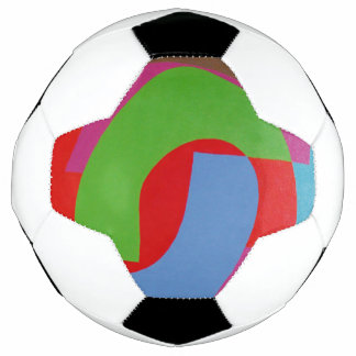 Blue and Green Geometric Pattern Soccer Ball