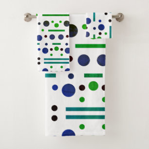 Blue and green Greenleaf: Dots and lines Bath Towel Set