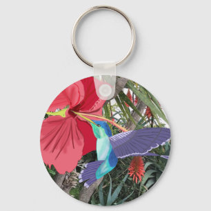 Blue and Green Hummingbird Keychain