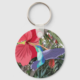 Blue and Green Hummingbird Keychain