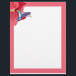 Blue and Green Hummingbird Letterhead<br><div class="desc">This colourful letterhead writing paper features my painting of a blue and green Hummingbird in mid flight feeding from a red Hibiscus against a plain white background with matching border. Perfect to add style and a hint of the exotic to your letters</div>